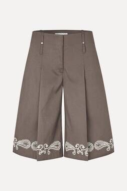 NEW STINE GOYA women's paisley eyelet bermuda short in grey